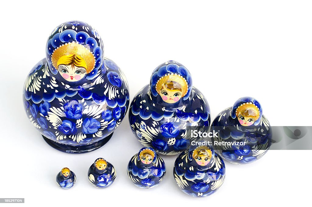 Babushka ninhos dolls - Royalty-free Azul Foto de stock