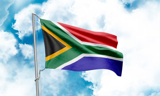 istock South Africa flag waving on sky background. 3D Rendering 1852975810