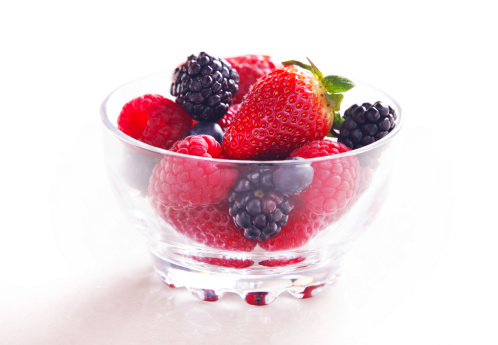 Healthy  breakfast. Studio shot. Cup of berries.