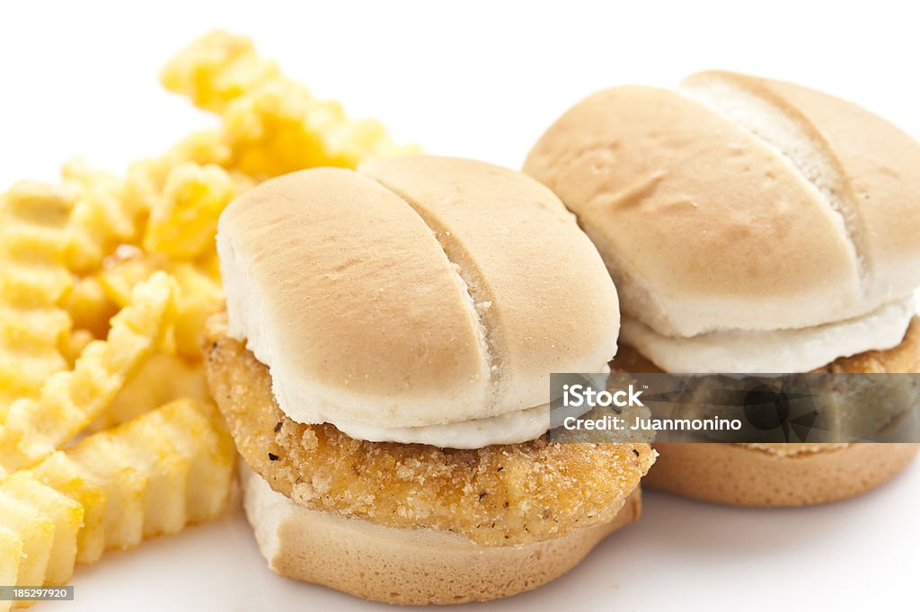 Paniertes mini-Hähnchenbrust Sandwich - Lizenzfrei Huhn - Geflügelfleisch Stock-Foto