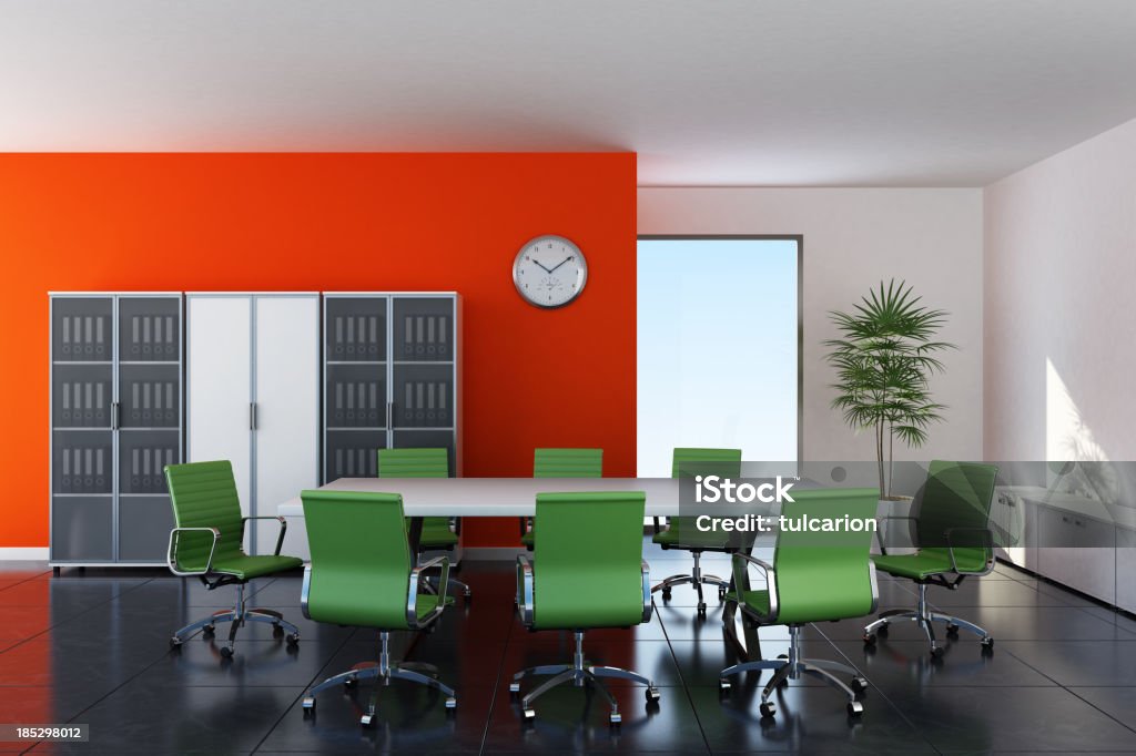 Tangerine sala de reuniões - Foto de stock de Apartamento royalty-free