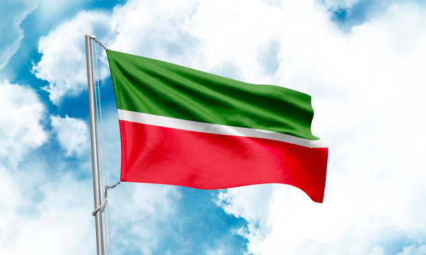 istock Tatarstan flag waving on sky background. 3D Rendering 1852981113