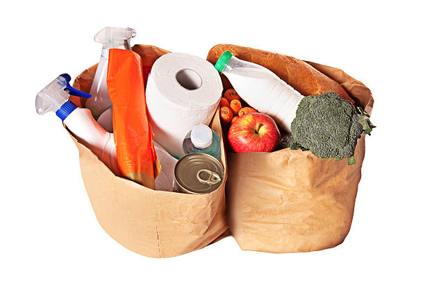 istock Overflowing grocery bags 185298445