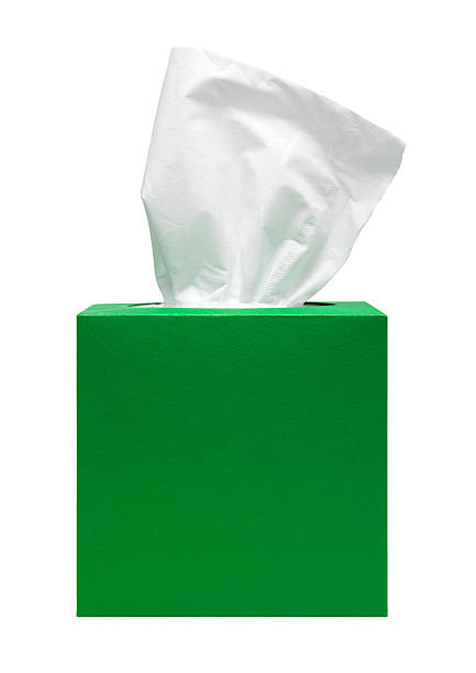 A green tissue box on white background Isolated box of tissues facial tissue photos stock pictures, royalty-free photos & images