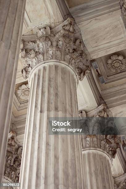 Ornate Pillars At United States Supreme Court Stock Photo - Download Image Now - Architecture, Architectural Column, Architectural Feature