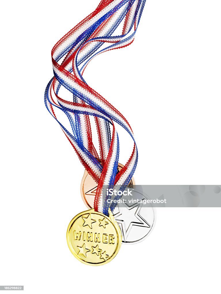 Ouro, prata e Bronze Medalhas - Royalty-free Branco Foto de stock