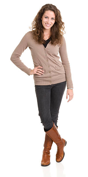 istock Smiling Standing Young Woman Posing 185299000