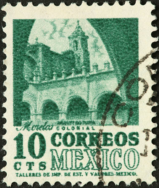 istock arched arcade on an old Mexican postage stamp 185299041