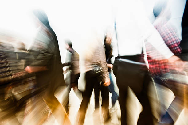 istock Crowd of People Walking at Rush Hour, Blurred Motion 185299166