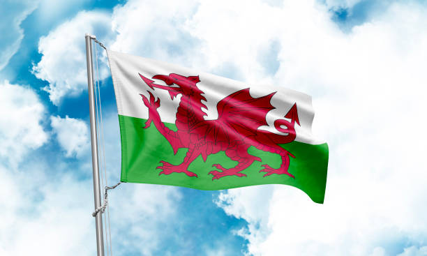 istock Wales flag waving on sky background. 3D Rendering 1852992169