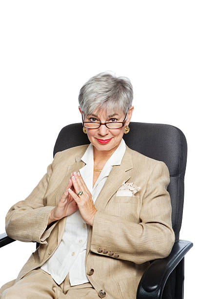 istock Senior Manager Sitting On Office Chair With Spectacles 185299389