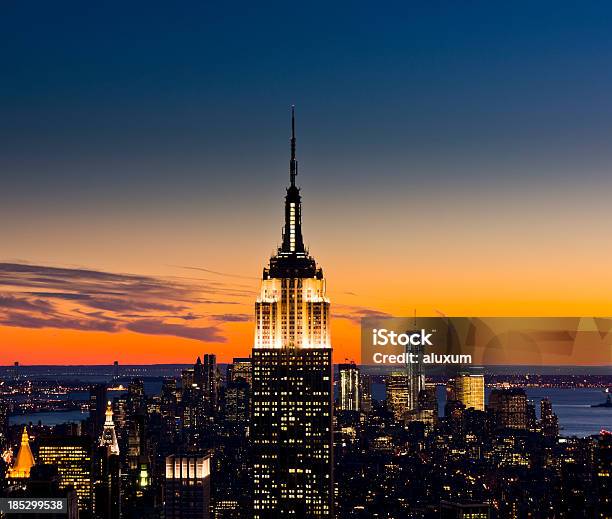 New York City - Fotografie stock e altre immagini di Empire State Building - Empire State Building, Notte, Orizzonte urbano