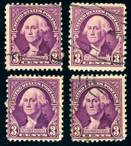 George Washington stamps stock photo