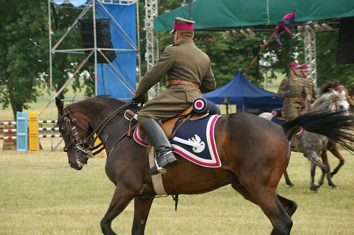 A demonstration of riding and drill of Polish uhlans from 1939, performed by a squadron of a historical reconstruction group.