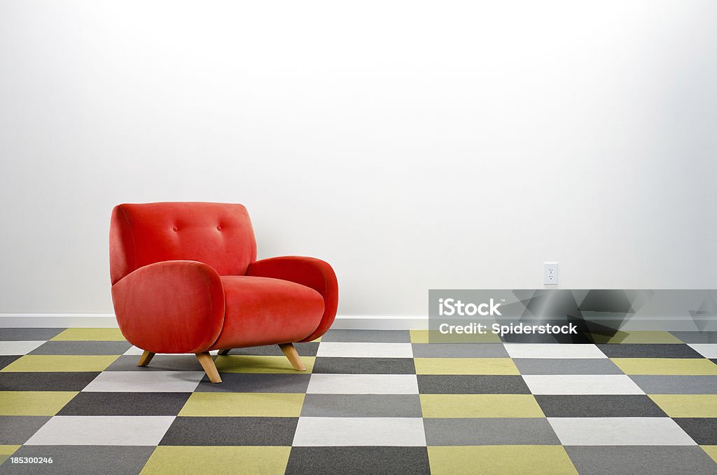 Quarto moderno com Carpeting de chegada & Cadeira de Braços - Royalty-free 1950-1959 Foto de stock