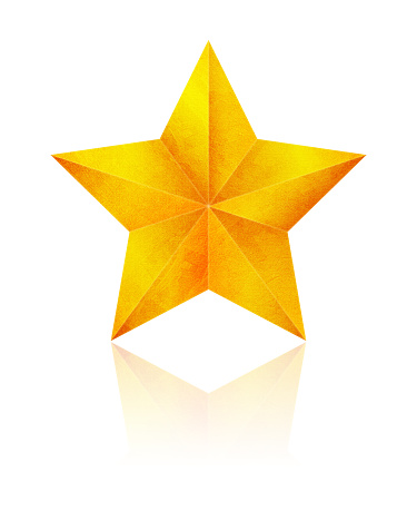 Golden Star (Clipping Path!) isolated on white background