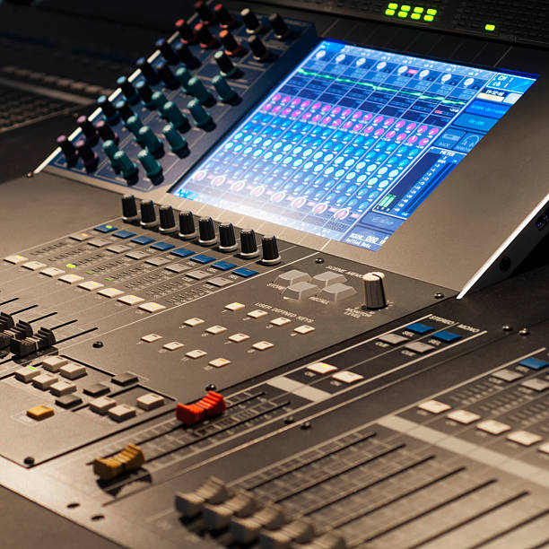 sound mixer sound mixer in action regler stock pictures, royalty-free photos & images