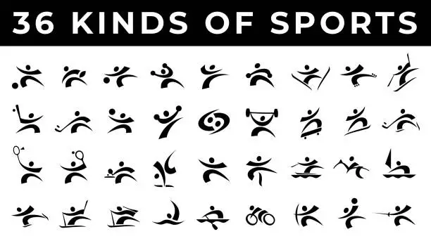 Vector illustration of Kinds of Sports - Vector Icon Set