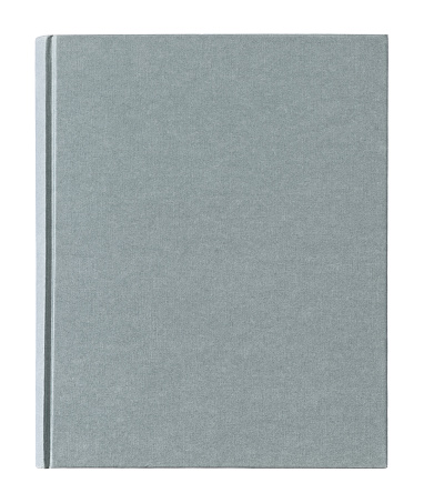 Grey book cover on white background.