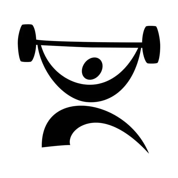 Vector illustration of Weight Training, Weightlifting - Vector Icon. Kinds of Sports