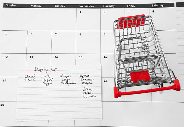 istock Shopping Cart and List with Calendar 185301935