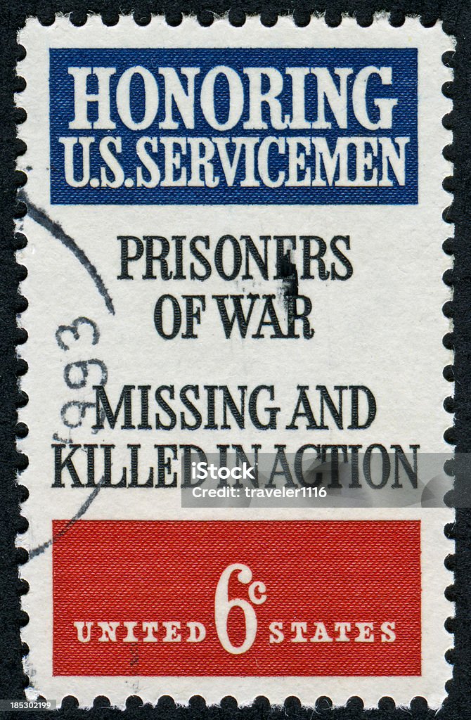 Zu Ehren der USA. Männer-Briefmarke - Lizenzfrei Kriegsgefangener Stock-Foto