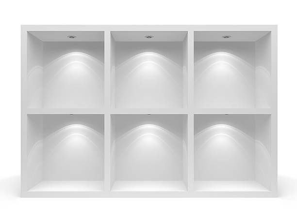 3 d の空の棚 - shelf bookshelf empty box ストックフォトと画像