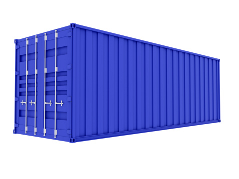 Cargo Container. Digitally Generated Image isolated on white background