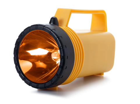 This is a photo taken in the studio of a flashlight. The image is isolated on a pure white background and includes a clipping path.Click on the links below to view lightboxes.