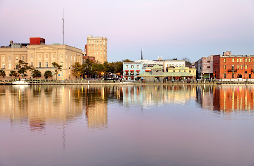 Downtown Wilmington along the banks of the Cape Fear River