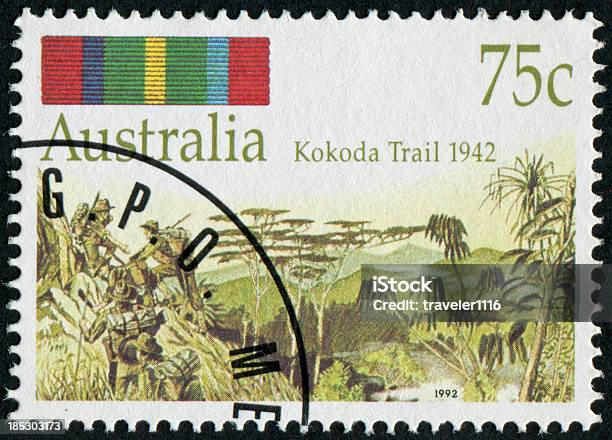 Kokoda Trail Stamp Stock Photo - Download Image Now - Australia, Mail, Postage Stamp
