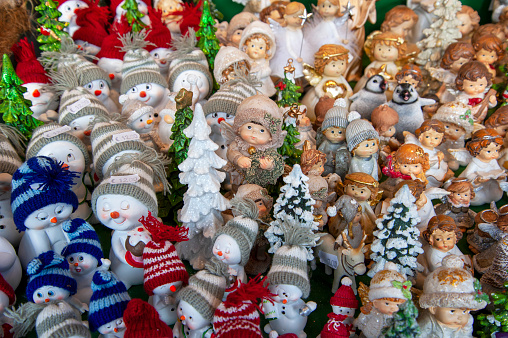 Ceramic Christmas Decorations on Christmas Market in Vienna, Austria