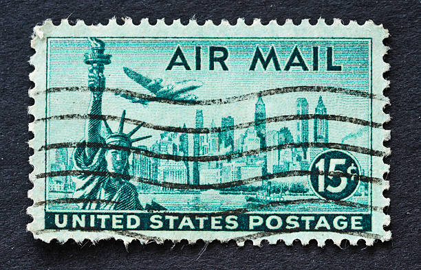 istock New York Air Mail Stamp 185303827