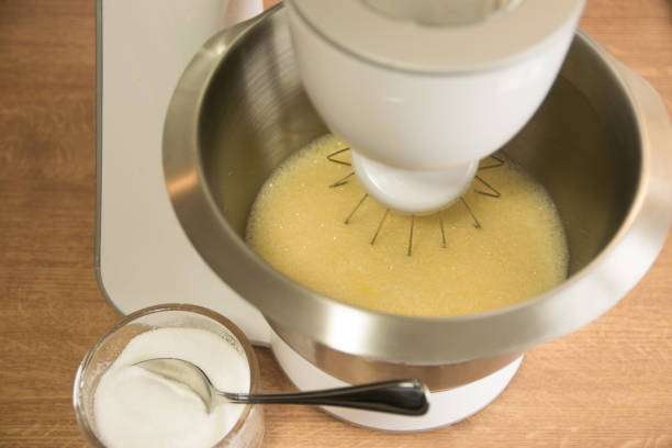 istock Metal dough with biscuit and electric mixer. 1853041759