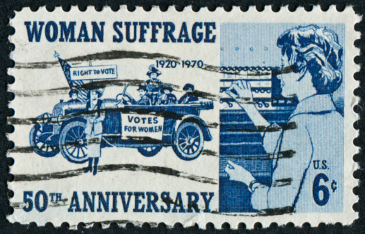 Cancelled Stamp From The United States Commemorating The 50th Anniversary Of Women Gaining The Right To Vote.