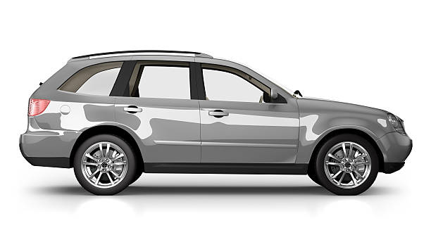 SUV Car in studio - isolated on white "Brandless, generic SUV car in studio - isolated on white" 7 Seater SUV stock pictures, royalty-free photos & images