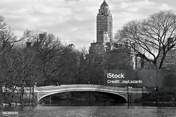 Bow Bridge Scenic Lake View Central Park New York City Stock Photo - Download Image Now