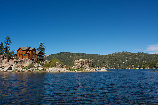 istock Mountain Cabin on a Lake 185305759