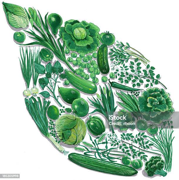 Verdure Fresche - Immagini vettoriali stock e altre immagini di Broccolo - Broccolo, Cavoletto di Bruxelles, Cavolfiore