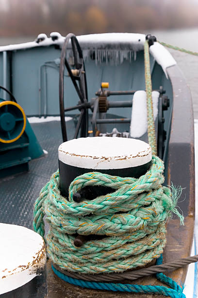 istock Mooring Lines on a Ships Bollard 185306497