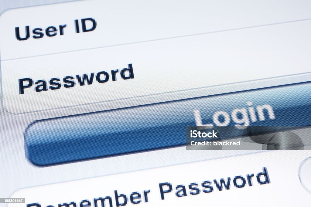 Tela de Login - Foto de stock de Azul royalty-free