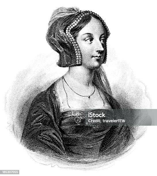 Ann Boleyn - Arte vetorial de stock e mais imagens de Anne Boleyn - Anne Boleyn, Gravação, Imagem Gravada