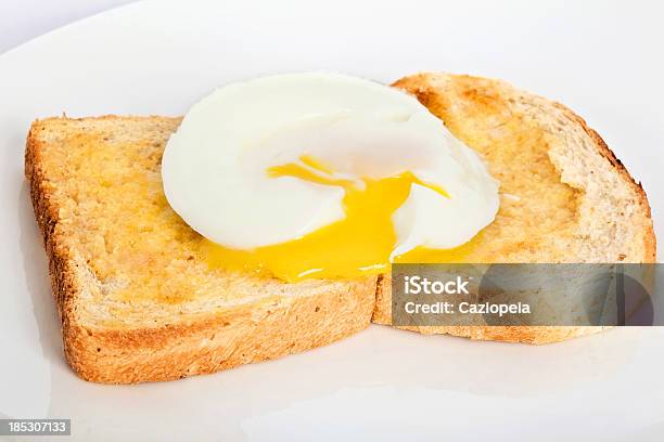 Poached Egg On Toast Stock Photo - Download Image Now - 7-Grain Bread, Bread, Breakfast