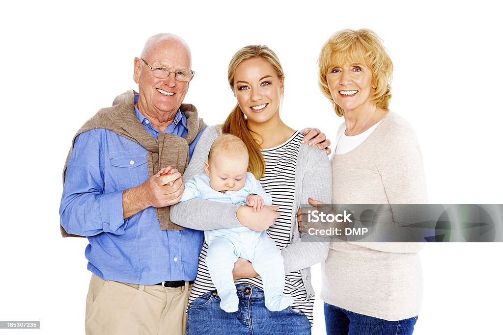 Schöne Familie auf weißem Hintergrund - Lizenzfrei Aktiver Senior Stock-Foto