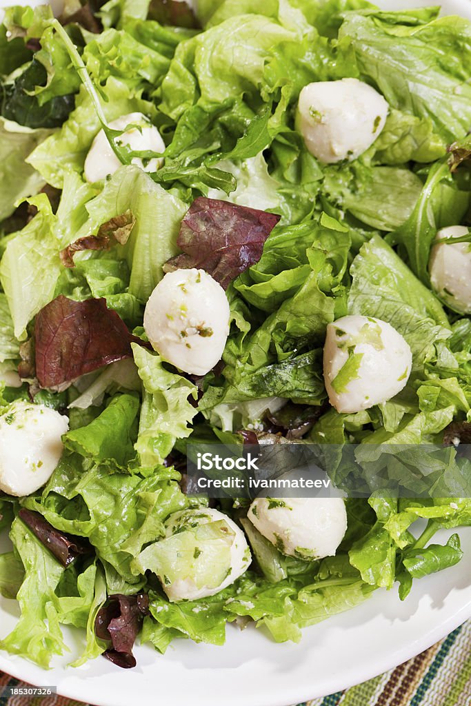 Salada verde com bebê Mozarela - Royalty-free Alimentação Saudável Foto de stock