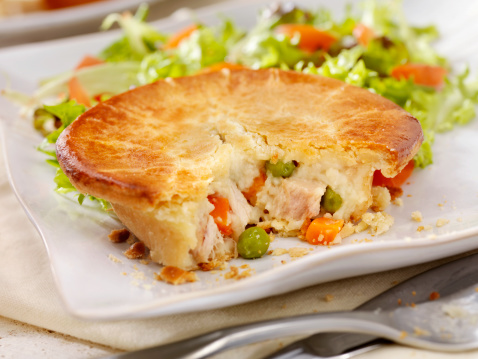 Chicken Pot Pie with a Side Salad- Photographed on Hasselblad H3D2-39mb Camera