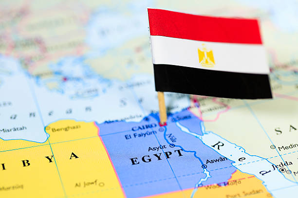 istock Map and flag of Egypt 185307473