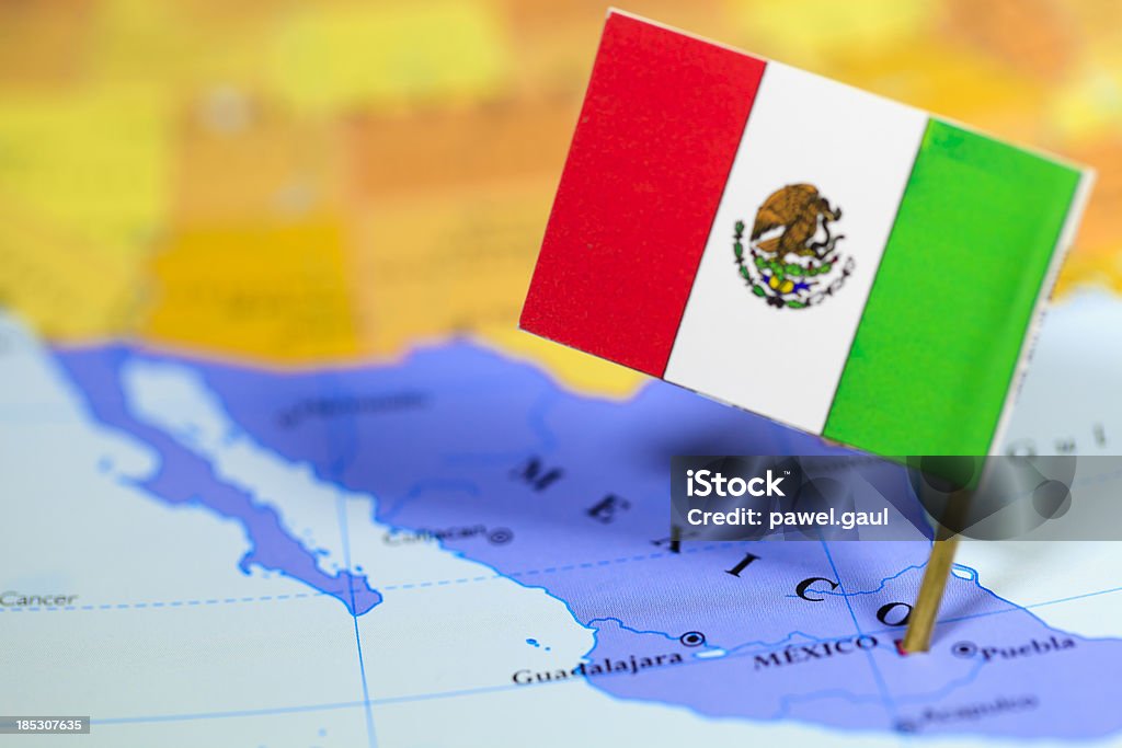 地図とメキシコの旗 - メキシコ国旗のロイヤリティフリーストックフォト