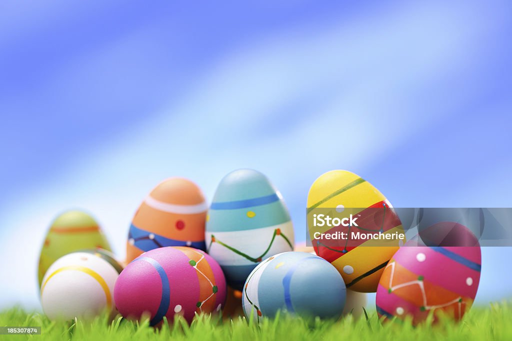 Bunte Easter Eggs - Lizenzfrei Osterei Stock-Foto