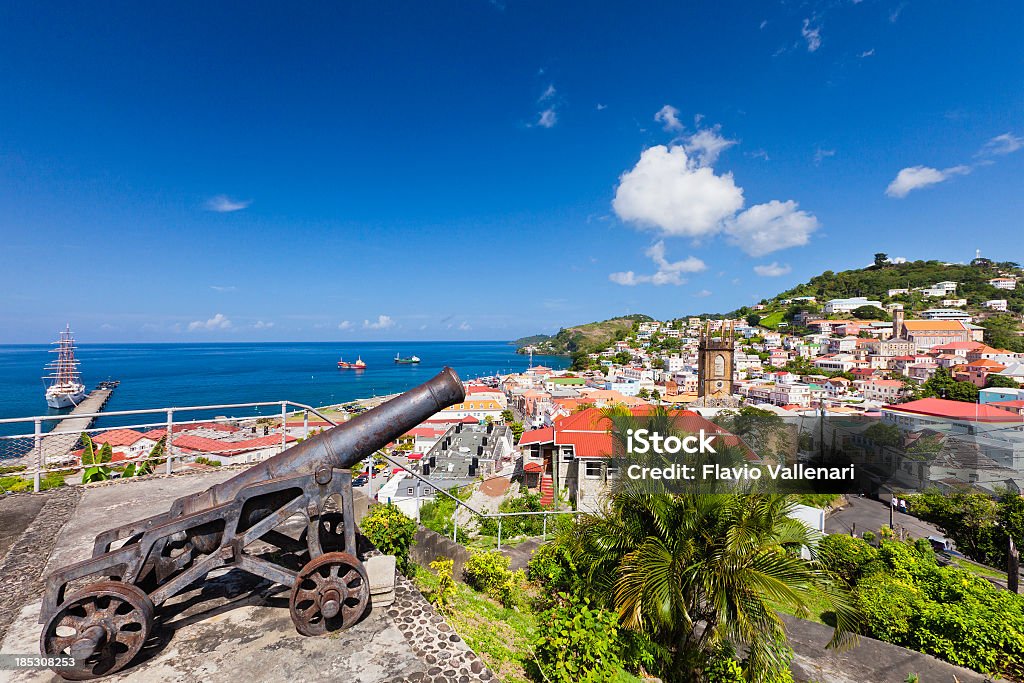 Cannon zulaufender zur St. George's, Grenada W.I. - Lizenzfrei Insel Grenada Stock-Foto